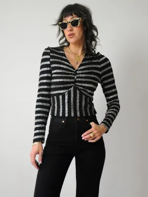 1970's Metallic Stripe Disco Top