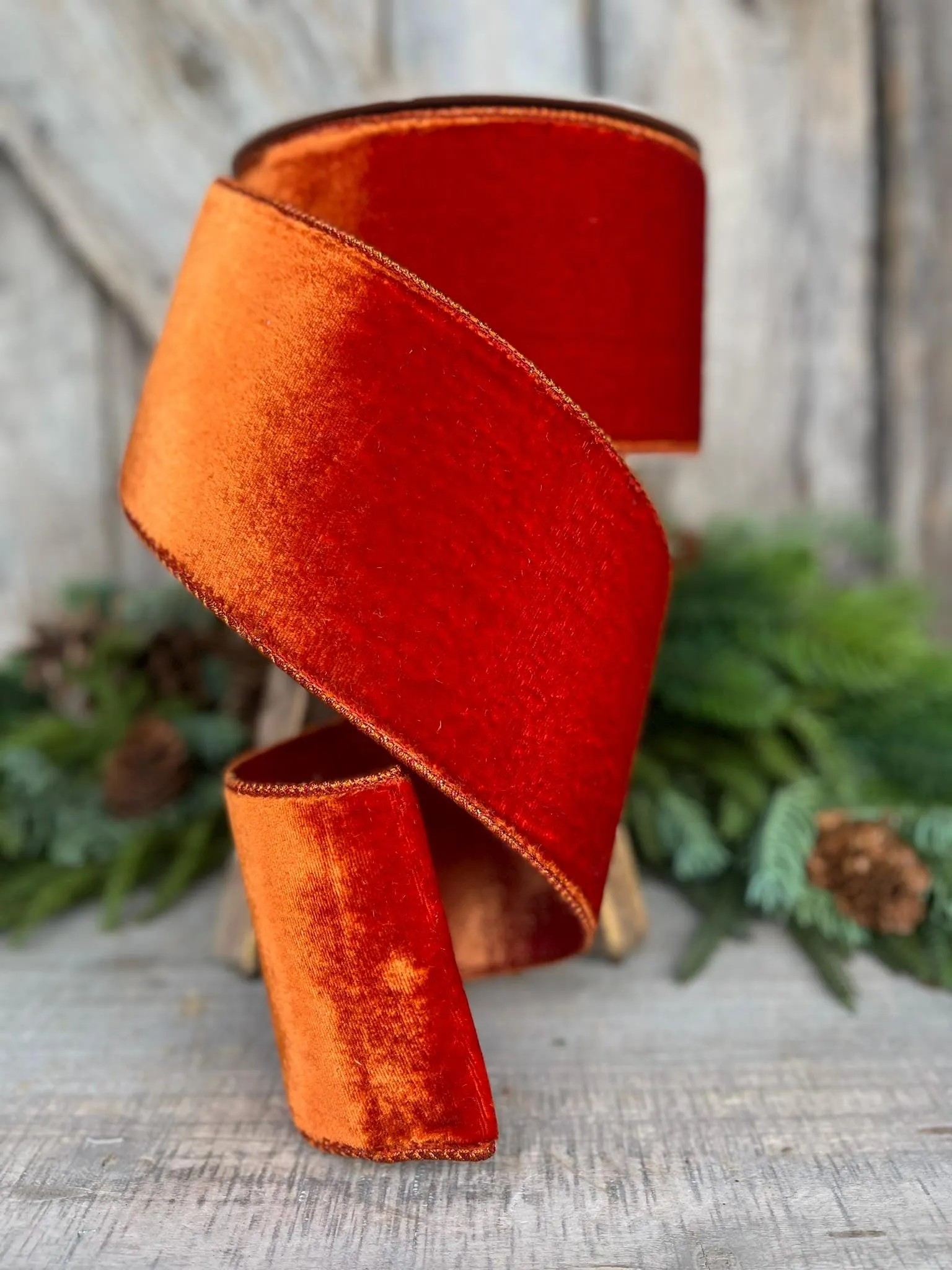 4" Cinnamon Velvet, Farrisilk ribbon