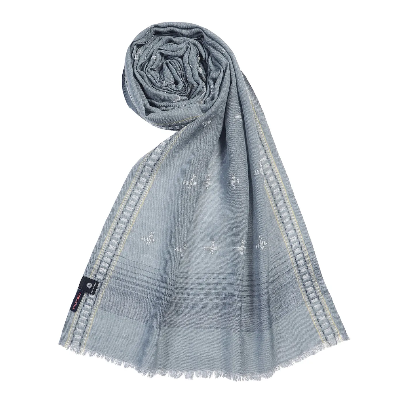 Ahil Grey Woolen Dobby Muffler