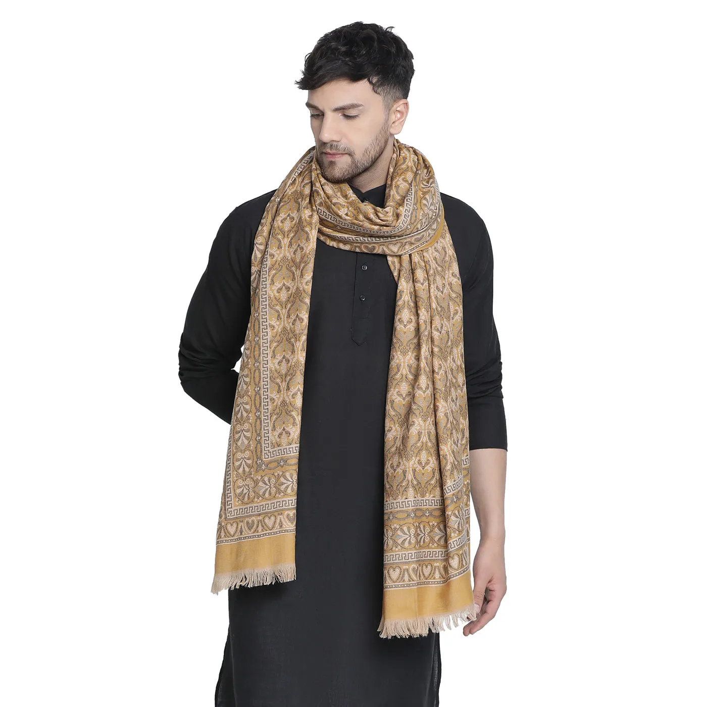 Ahmed Mustard Wool Jacquard Lohi