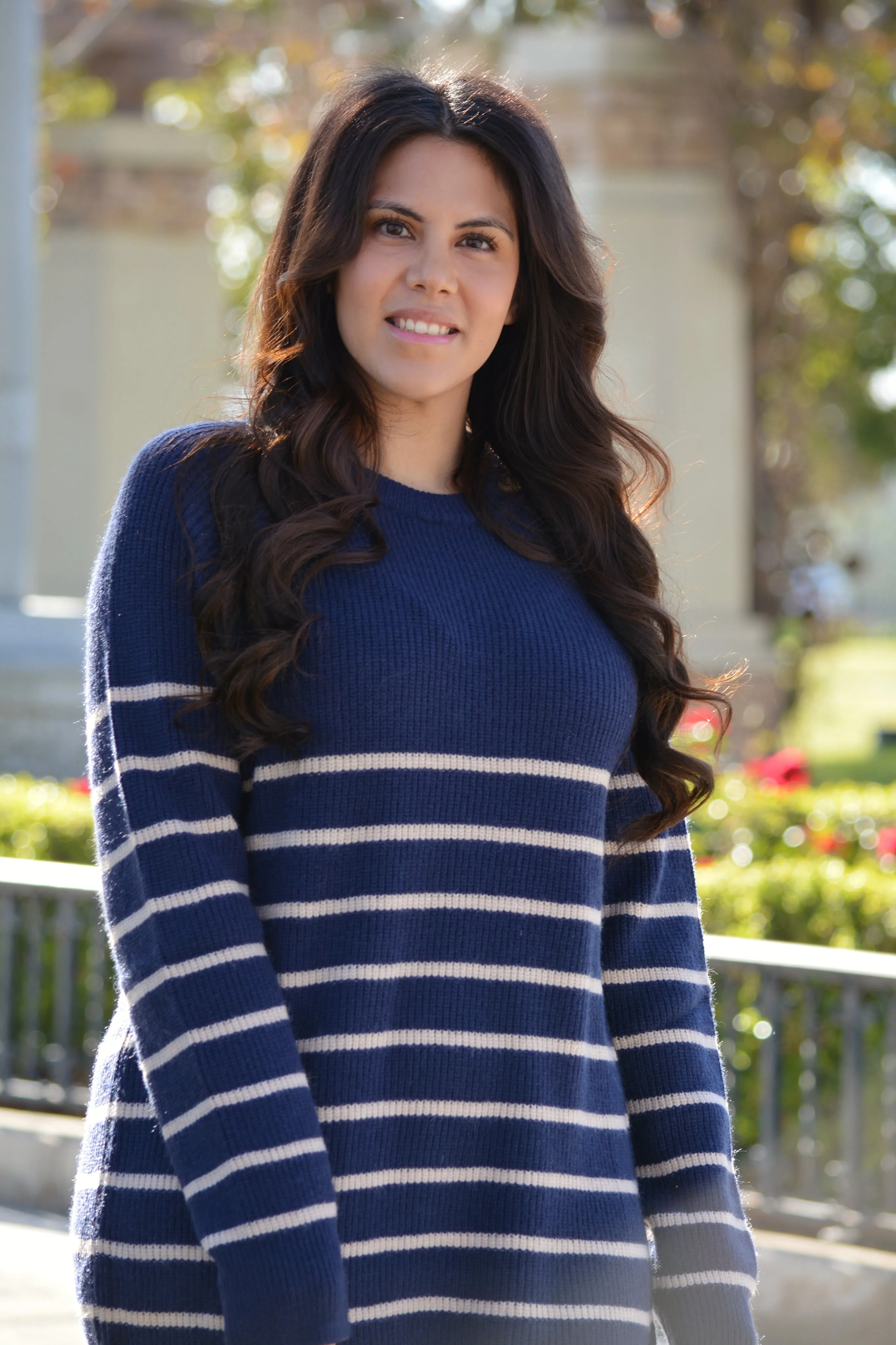 Alexis Navy Striped Sweater Dress