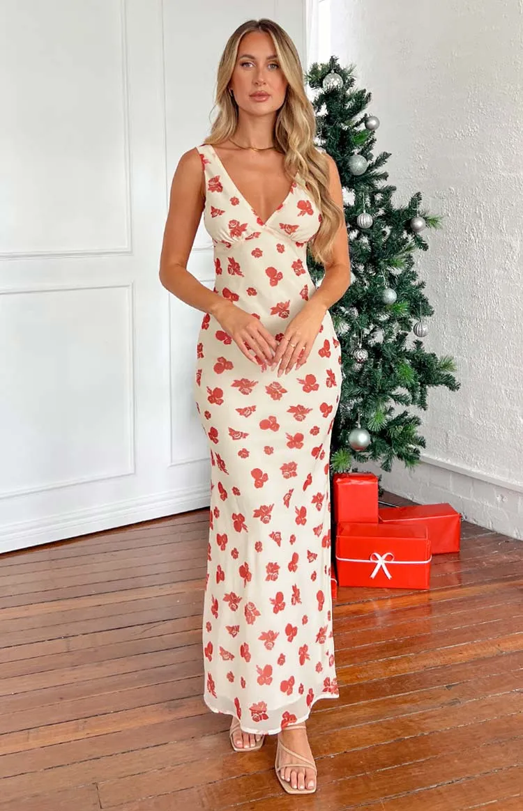 Alonica Rosie Cream Maxi Dress