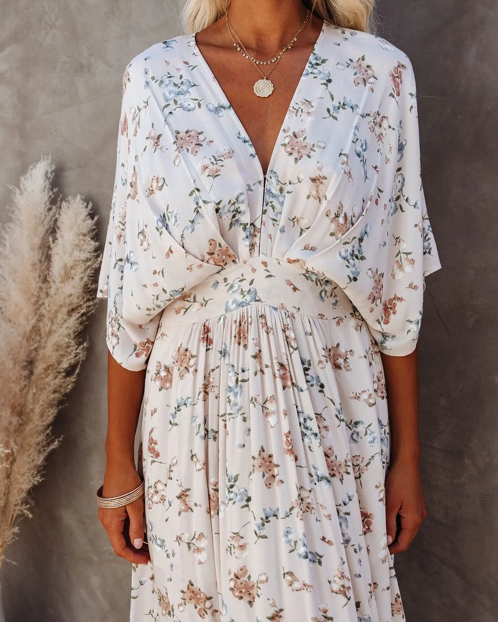 Amelia Floral Kimono Maxi Dress