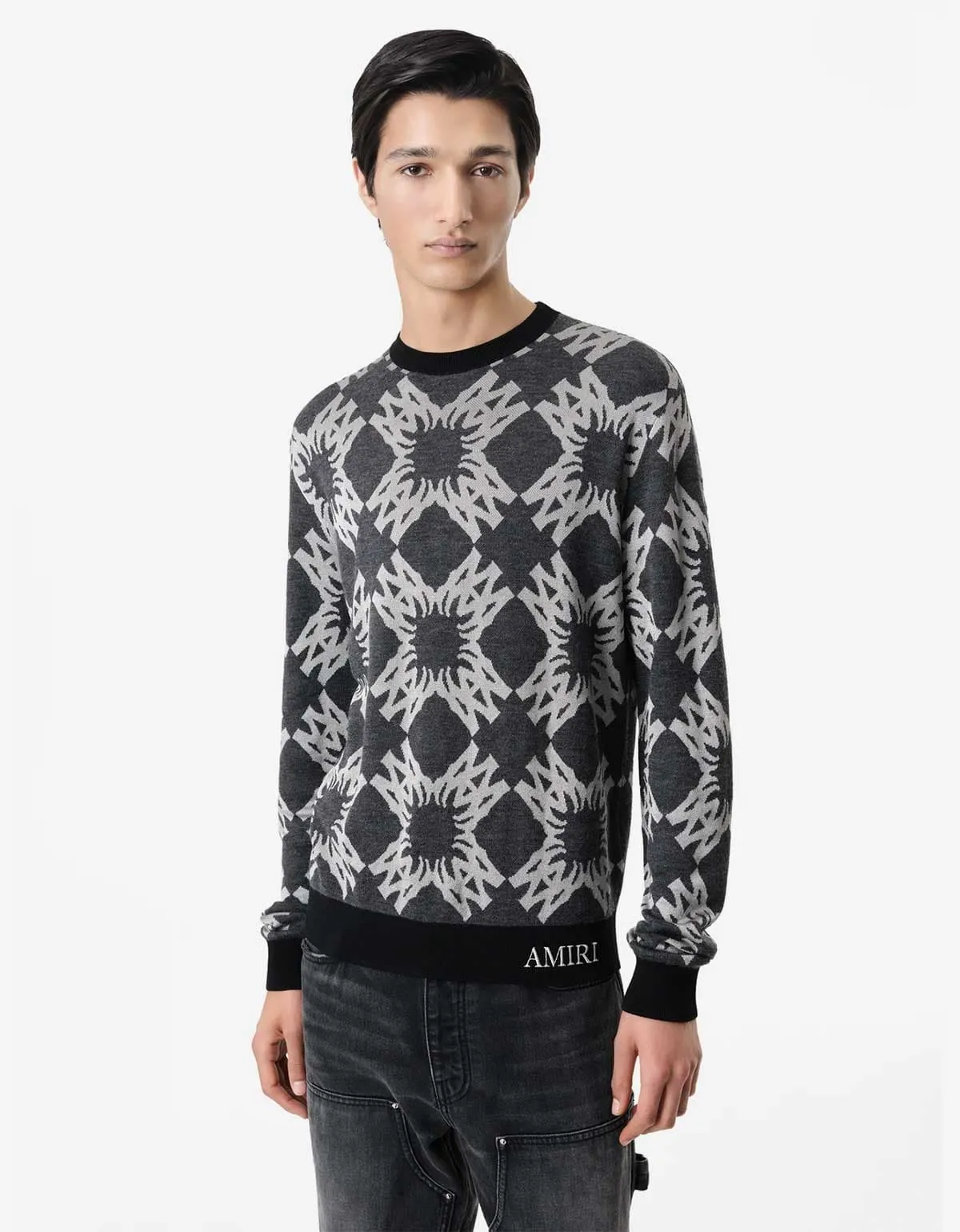 Amiri Grey MA Quad Sweater