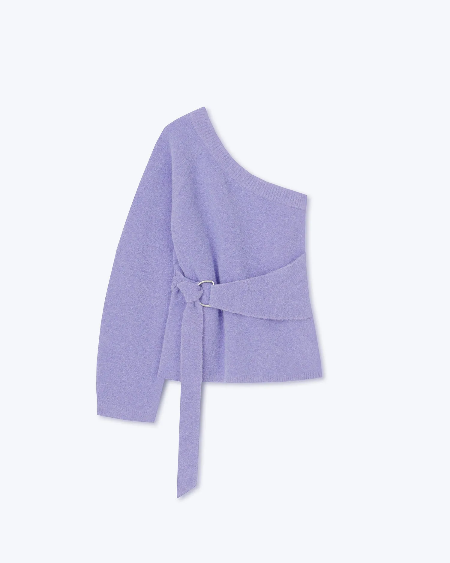 Anca - Sale One Shoulder Belted Knit Top - Lilac