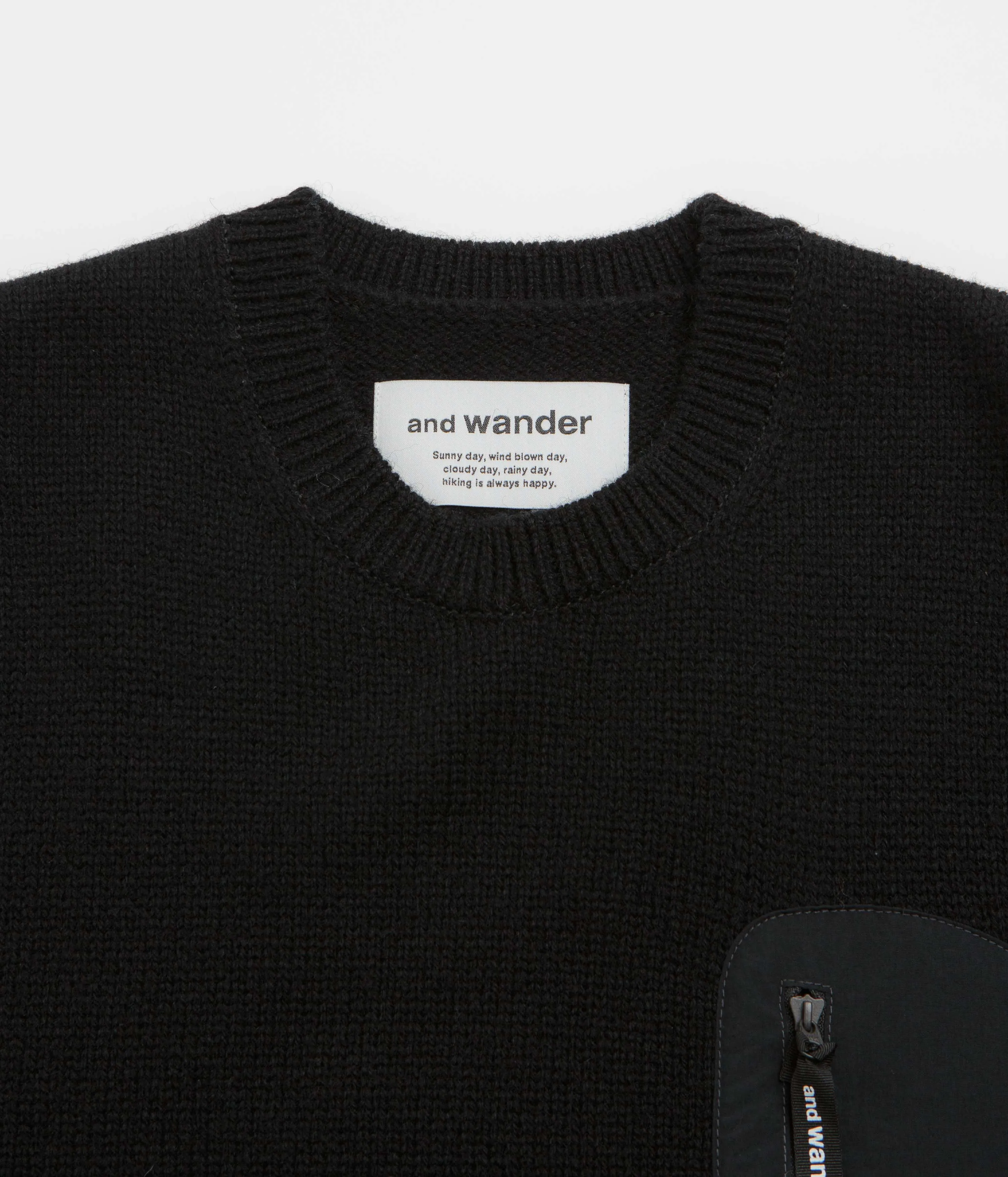 and wander Shetland Wool Sweatshirt - Black