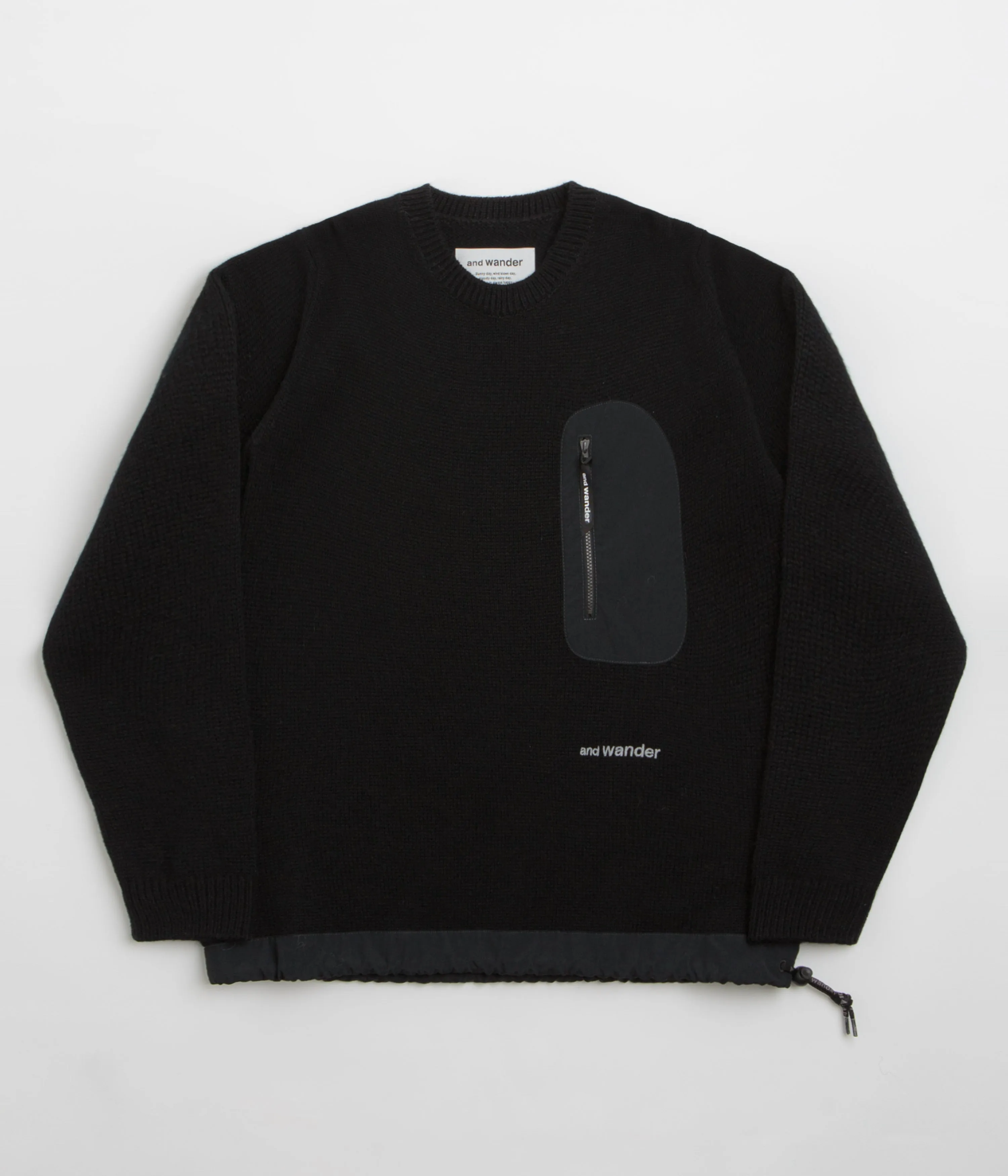 and wander Shetland Wool Sweatshirt - Black