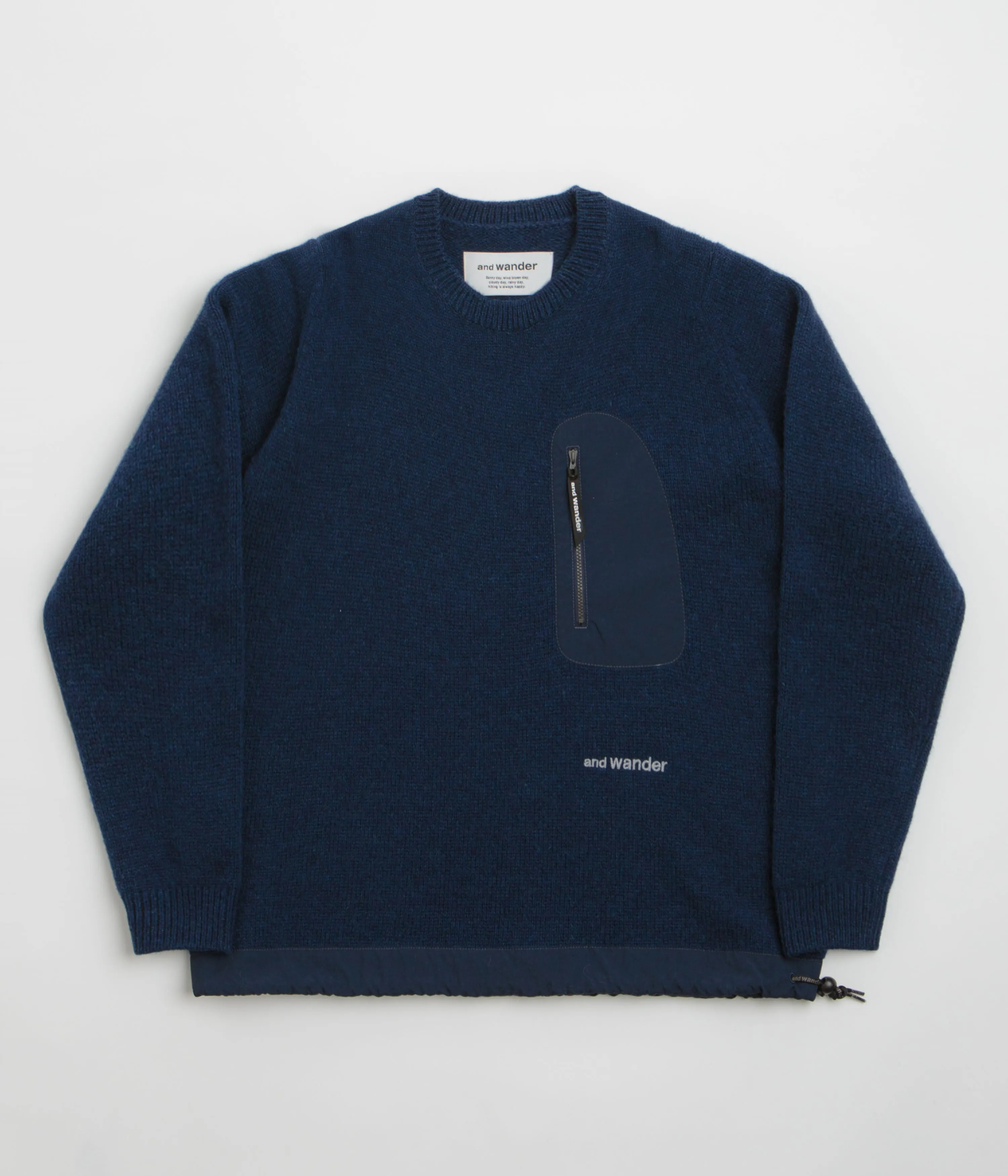 and wander Shetland Wool Sweatshirt - Blue