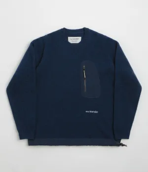 and wander Shetland Wool Sweatshirt - Blue