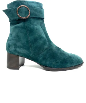 Ara Ladies Peacock Suede Block Heel Ankle Boot