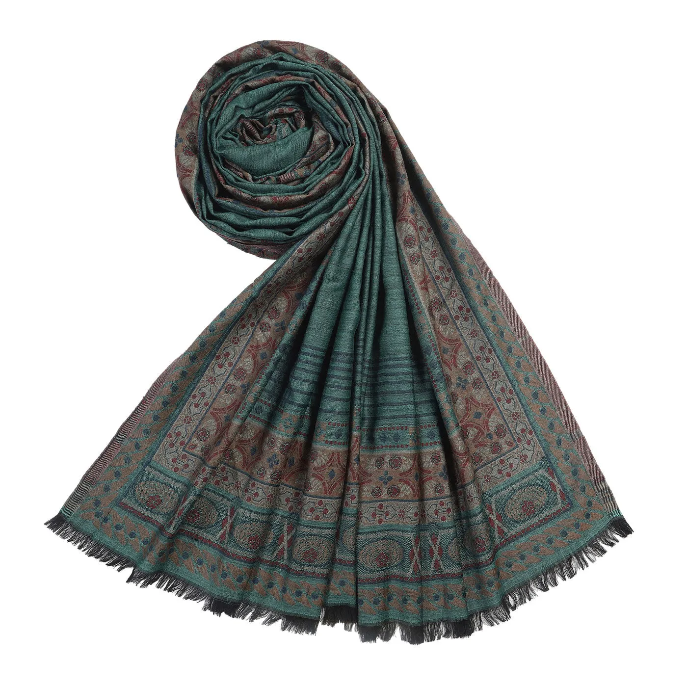 Ares Sea Green Wool Jacquard Lohi