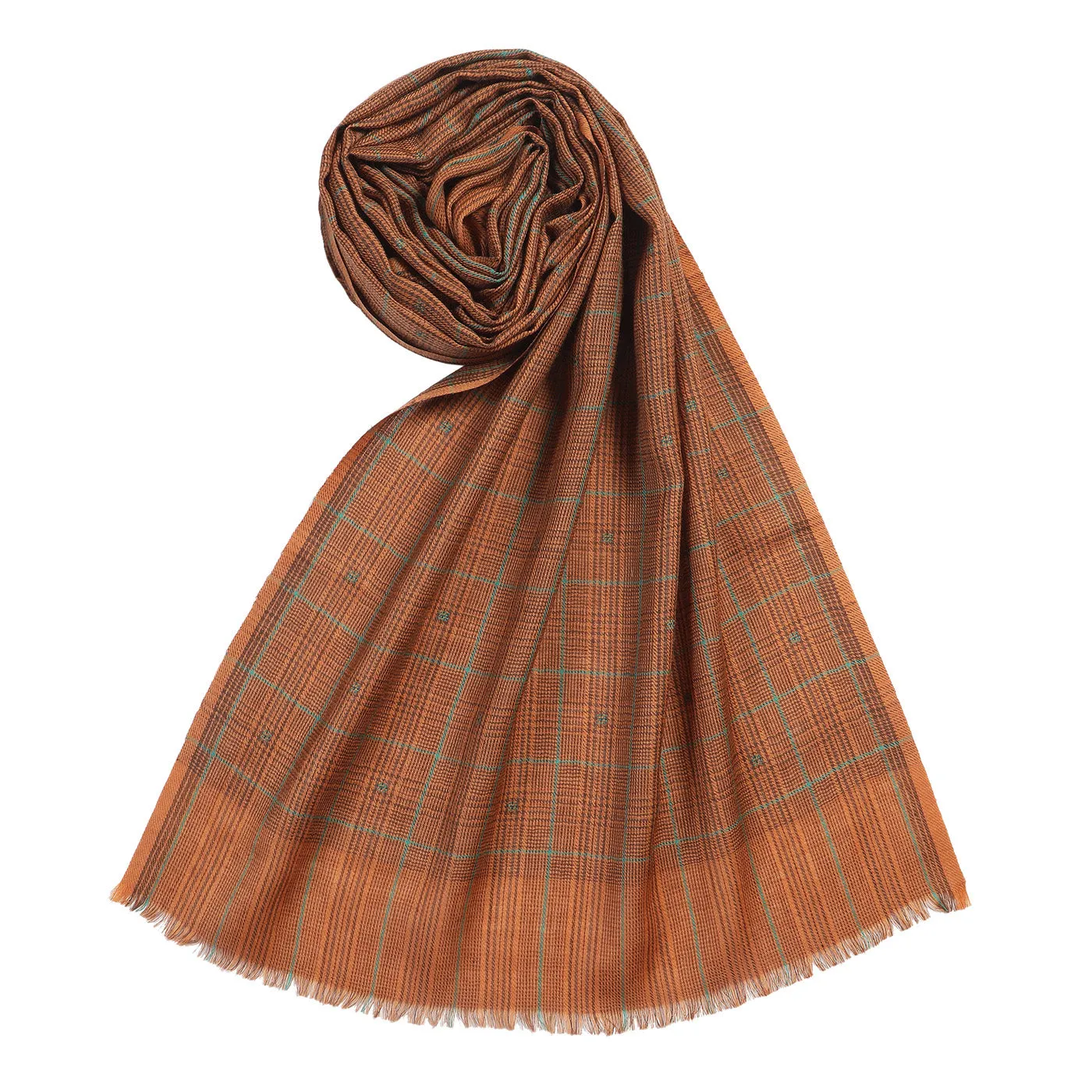 Asav Rust Woolen Dobby Muffler