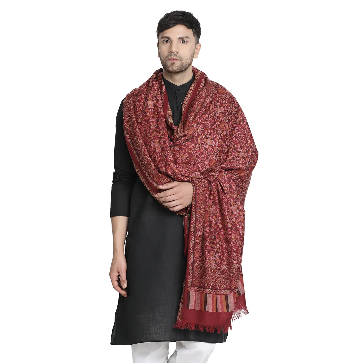 Asim Dark Marron Wool Jacquard Lohi