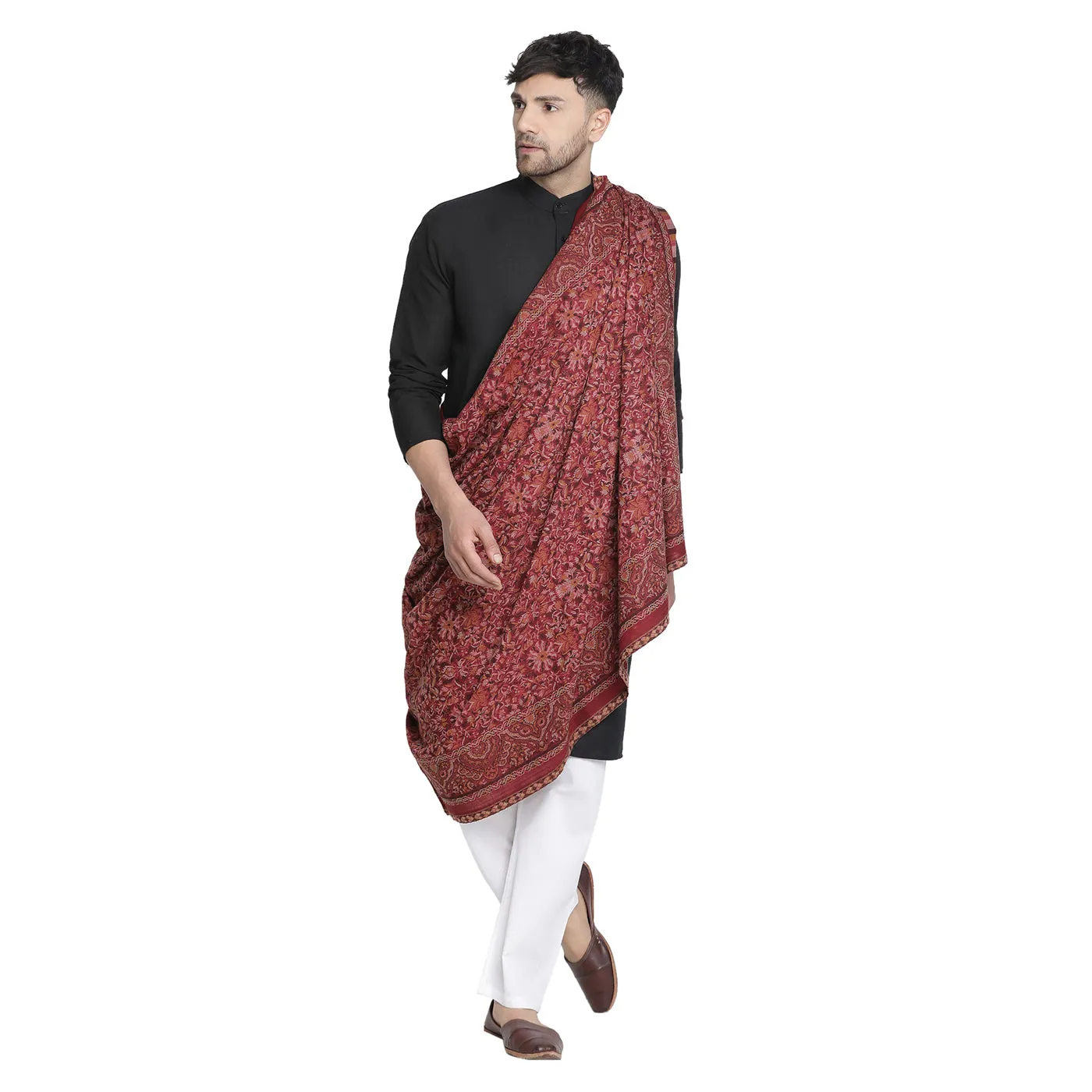 Asim Dark Marron Wool Jacquard Lohi