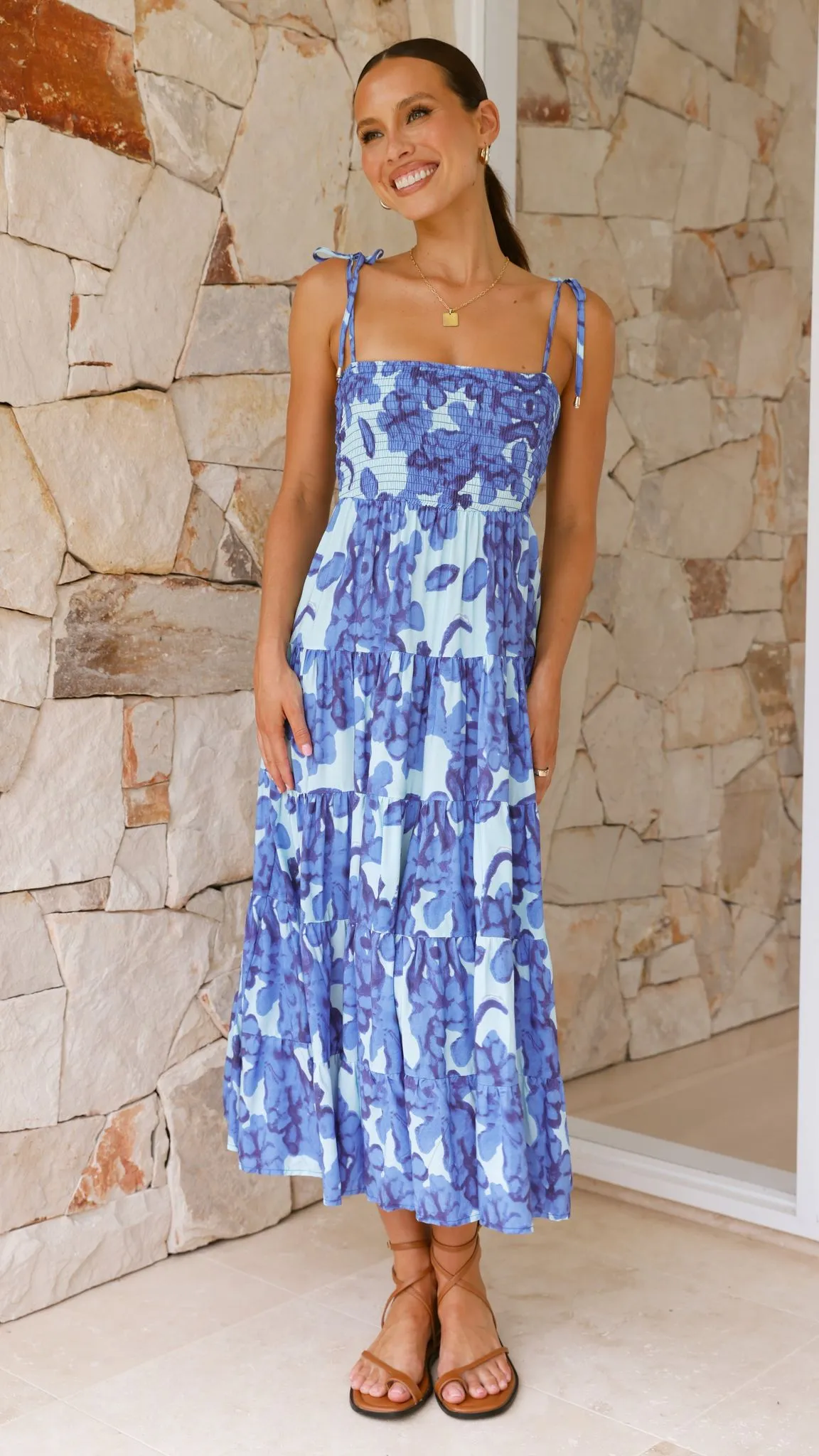 Badar Maxi Dress - Blue Floral