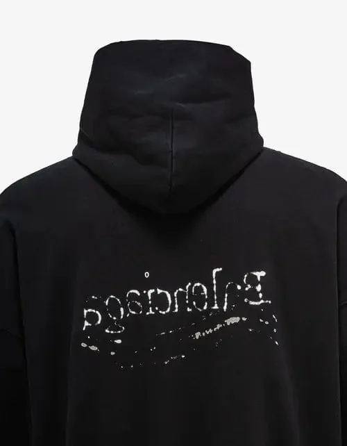 Balenciaga Black Hand Drawn Political Logo Large Hoodie