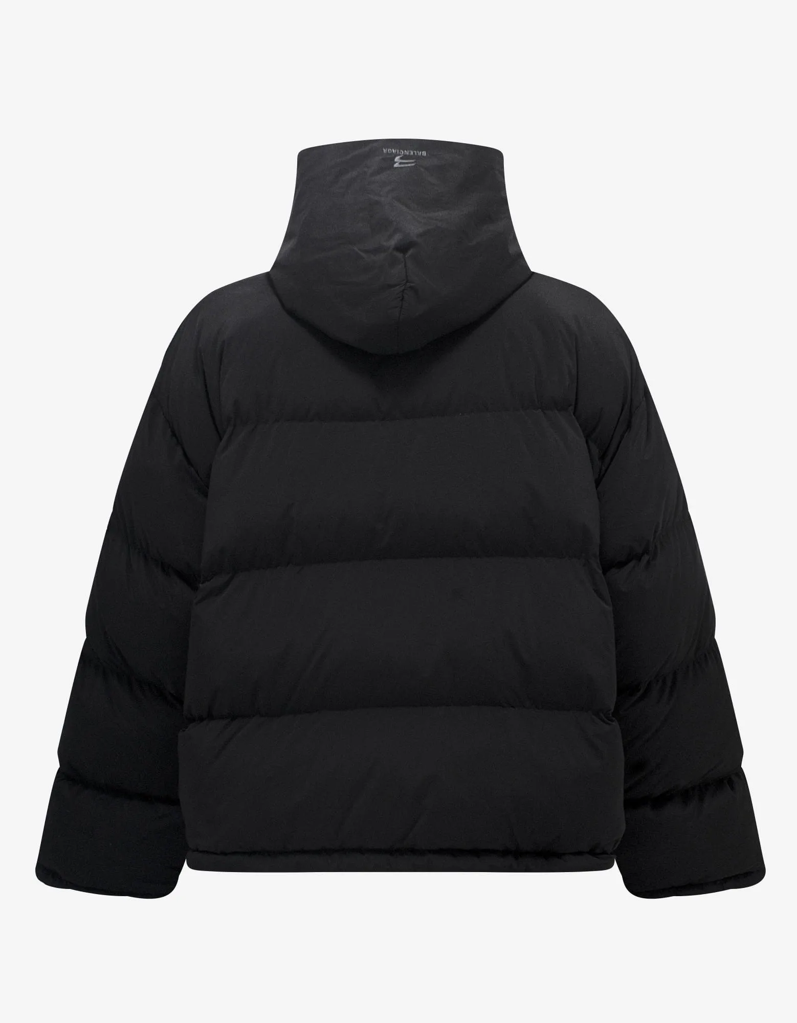 Balenciaga Stylish Black Sporty B Hooded Puffer Jacket for Men