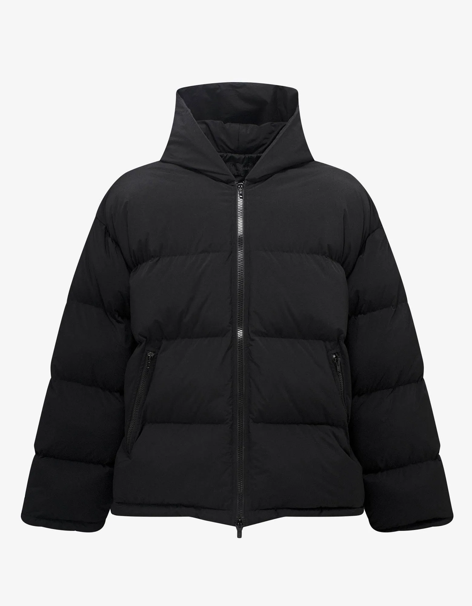 Balenciaga Stylish Black Sporty B Hooded Puffer Jacket for Men