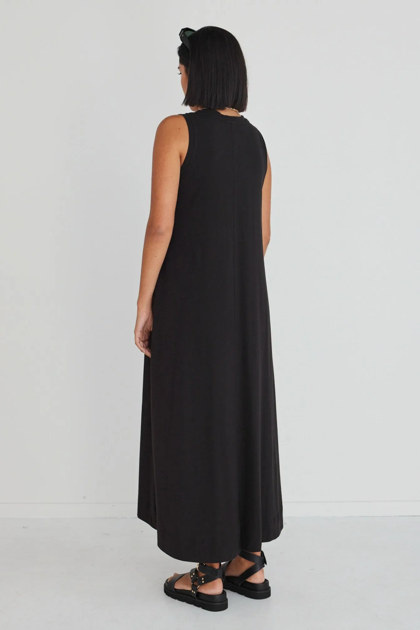 Base Black Knit Swing Dress