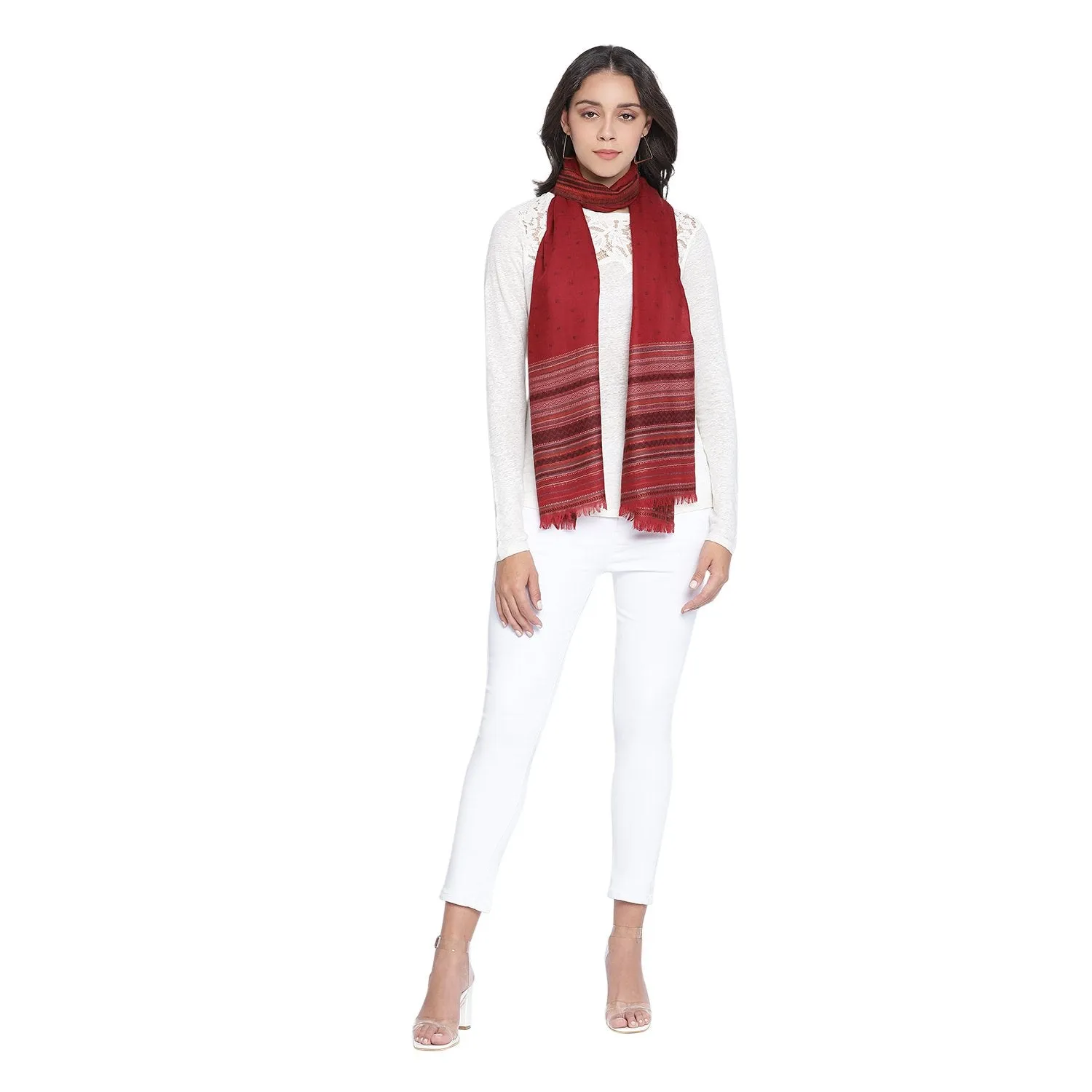 Basic Kullu Maroon Woolen Stole