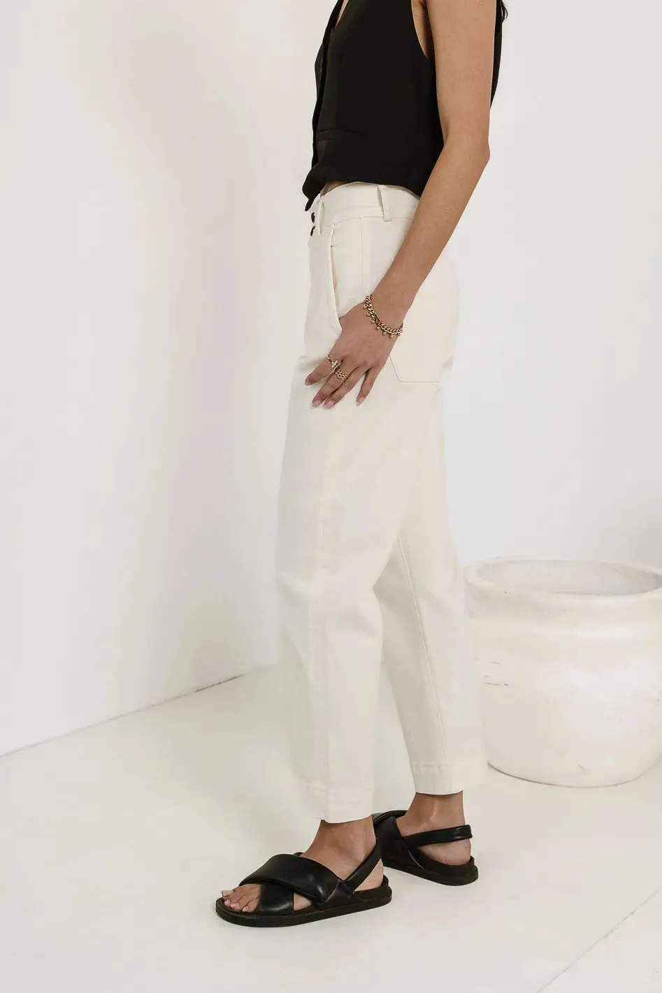 Bella Straight Leg Jeans in Cream - FINAL SALE