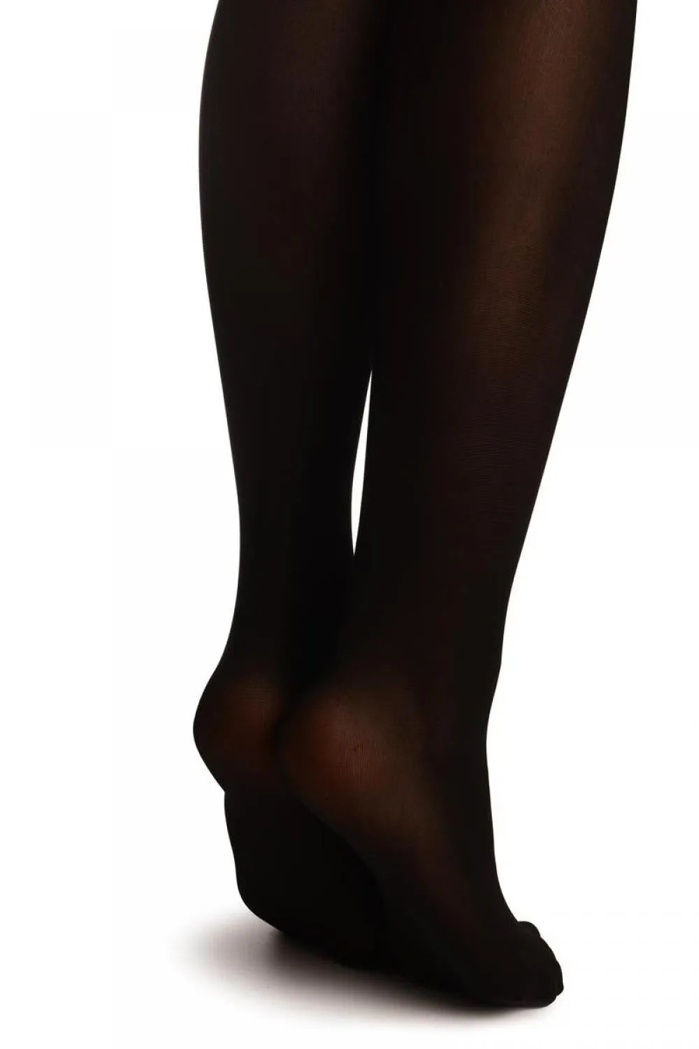 Black Faux Stockings With Roses At The Back