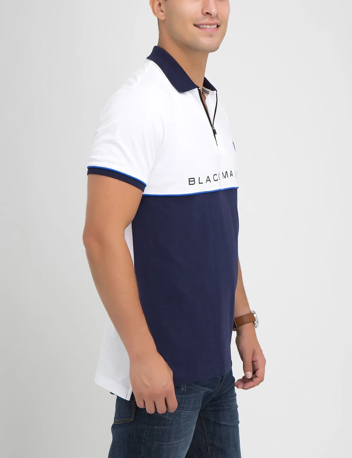 BLACK MALLET COLORBLOCK POLO SHIRT