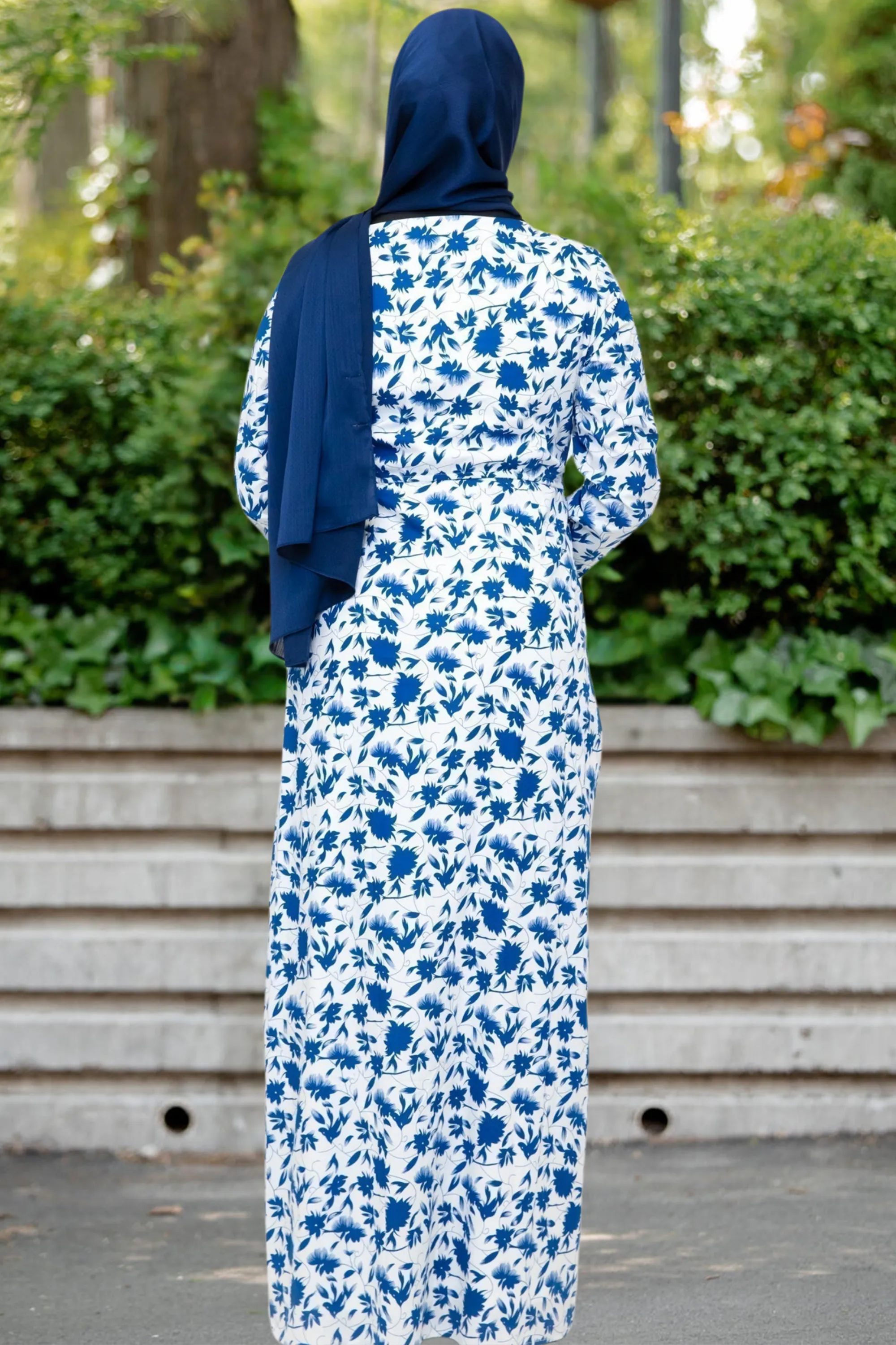 Blue Meadows Floral Long Sleeve Maxi Dress-CLEARANCE