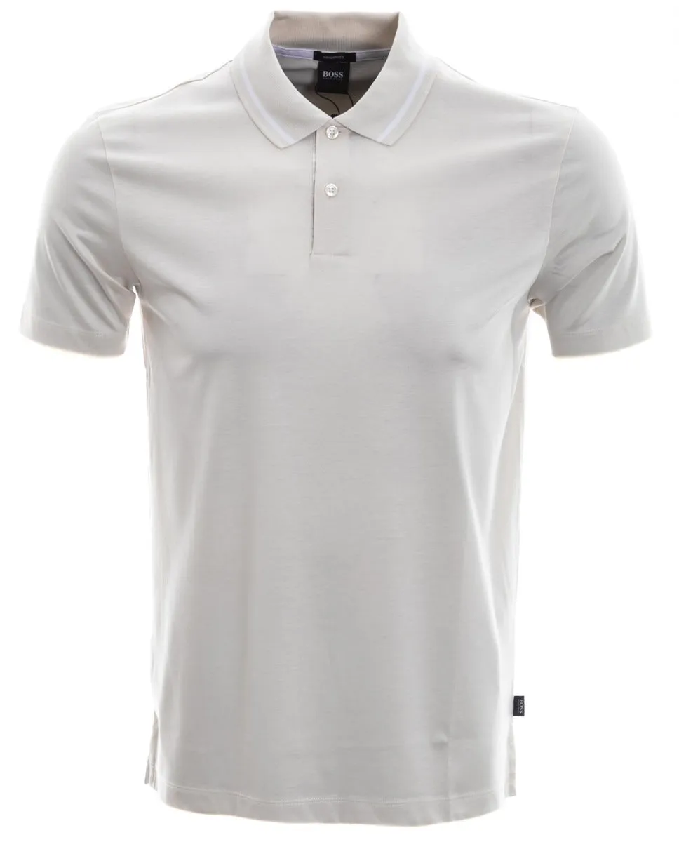 BOSS Parlay 124 Polo Shirt in Off White