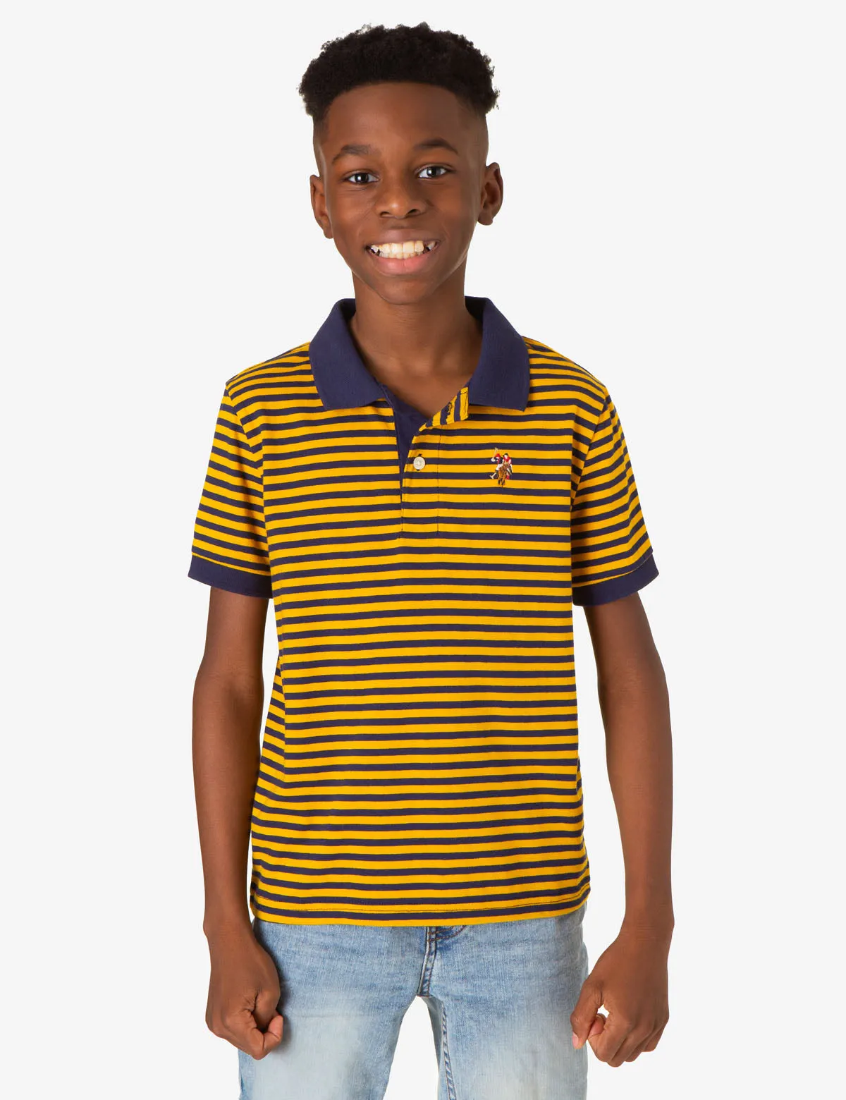 BOYS YARN DYE MULTI STRIPE POLO SHIRT