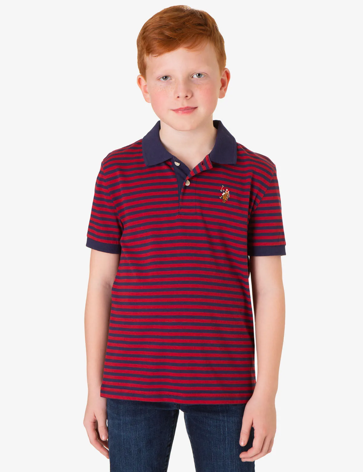 BOYS YARN DYE MULTI STRIPE POLO SHIRT