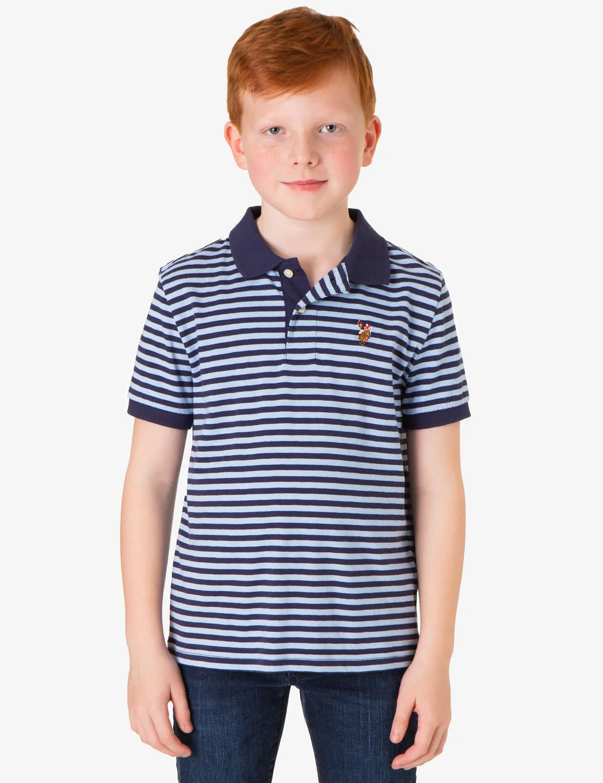 BOYS YARN DYE MULTI STRIPE POLO SHIRT