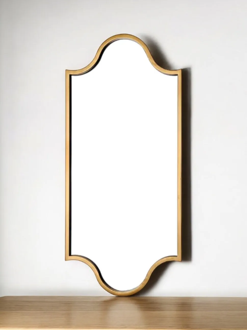 Brass Coloured Long Moroccan Style Mirror