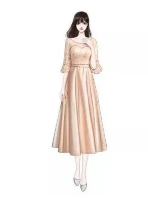 Bridesmaid Dress Long New Slimming Long Sleeve Chorus Banquet Graduation Sisters Group Slim Evening Dress Fairy Dress