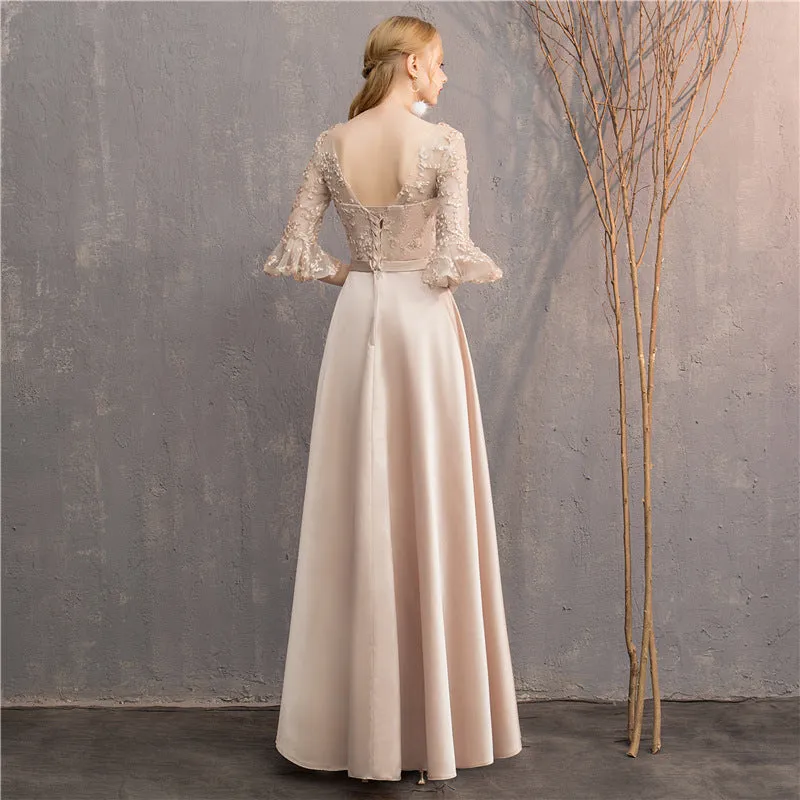 Bridesmaid Dress Long New Slimming Long Sleeve Chorus Banquet Graduation Sisters Group Slim Evening Dress Fairy Dress