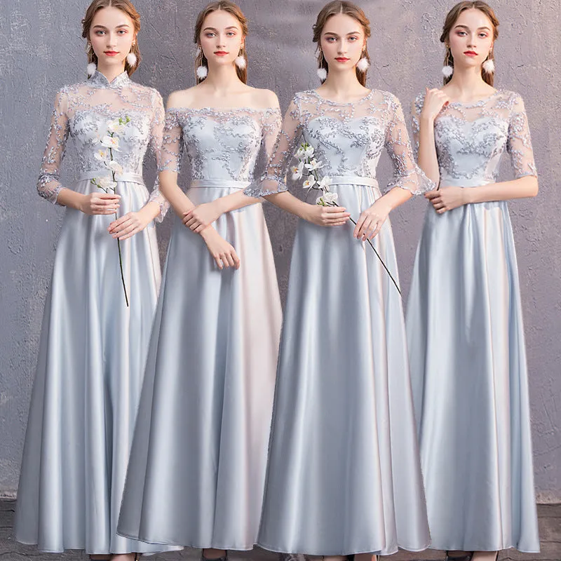 Bridesmaid Dress Long New Slimming Long Sleeve Chorus Banquet Graduation Sisters Group Slim Evening Dress Fairy Dress