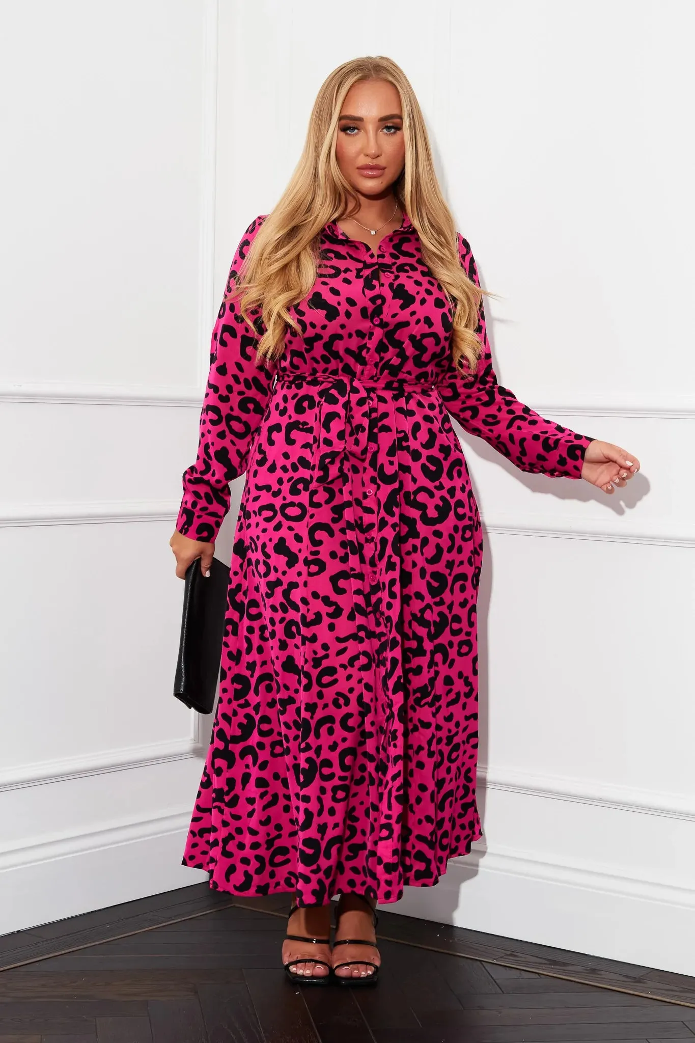 Brielle Shirt Maxi Dress (Pink)