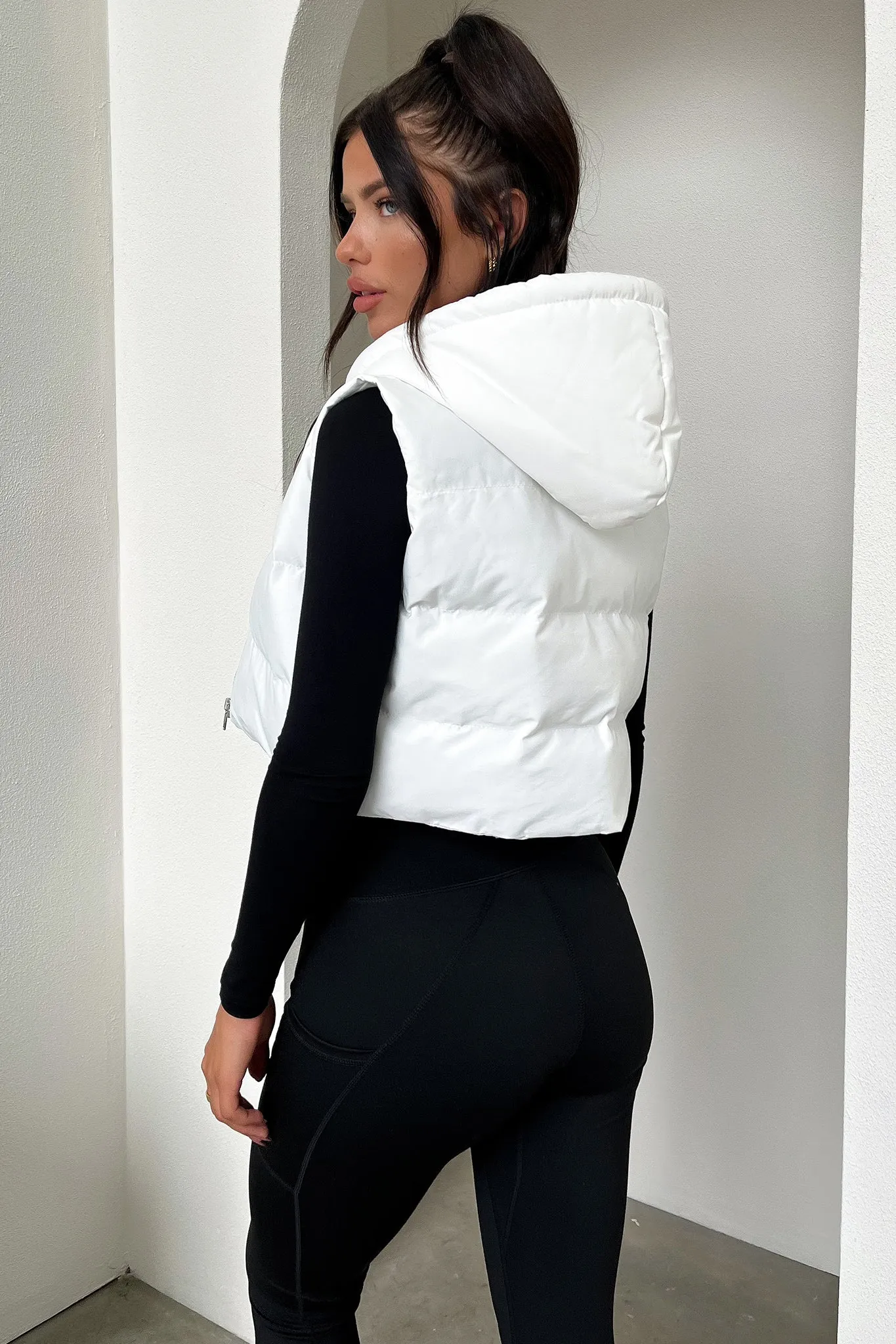 Calvin Puffer Vest - White