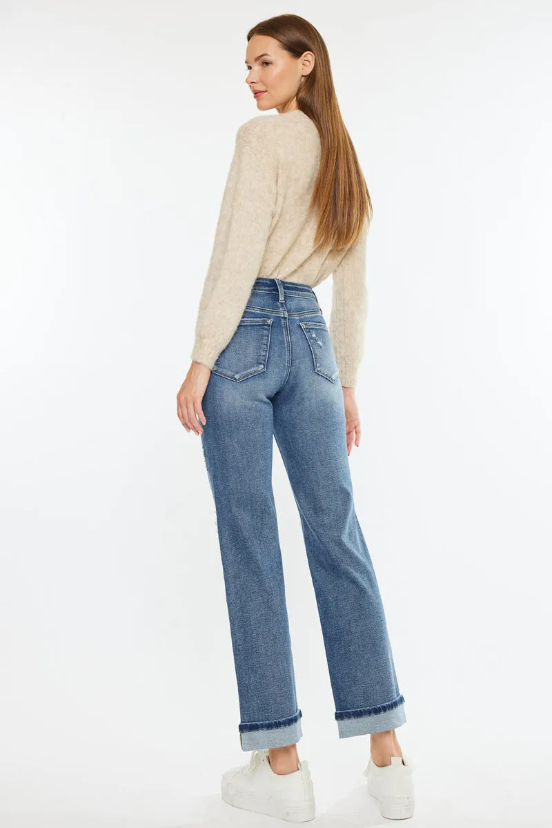 Carrie Mid Rise True Straight Leg Jeans