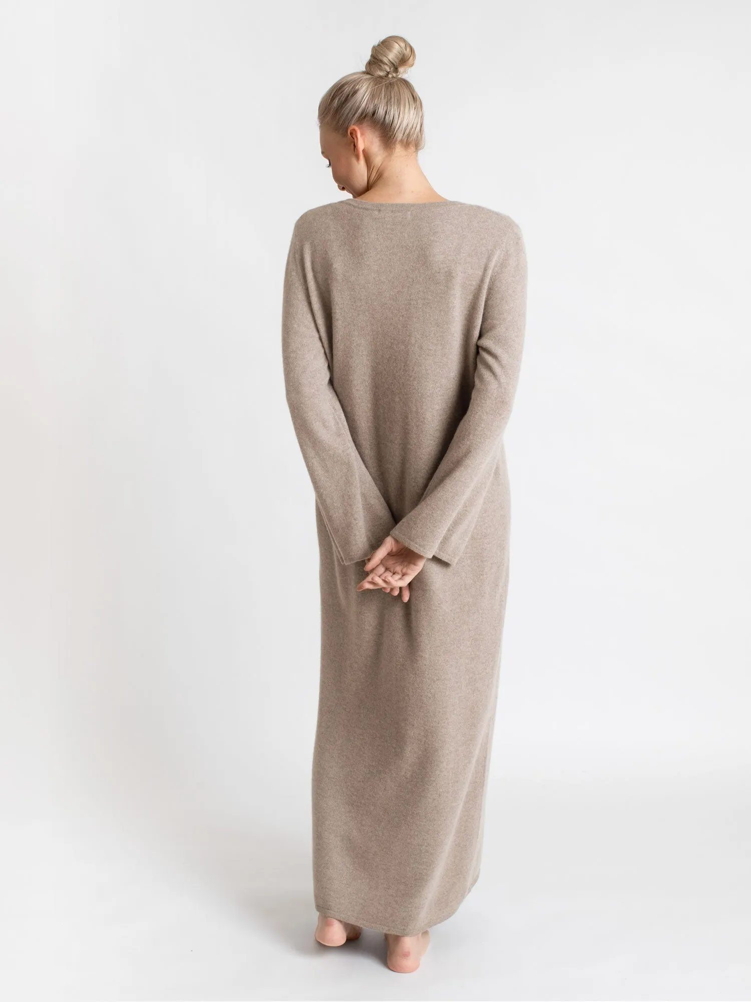 Cashmere dress "Bohème maxi" - toast