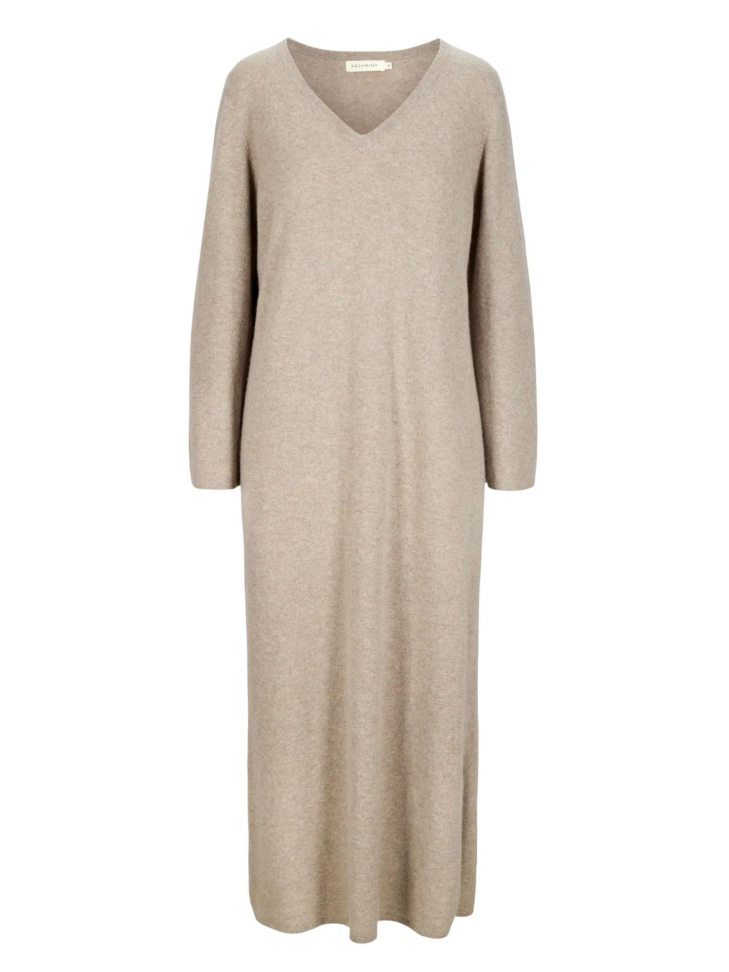 Cashmere dress "Bohème maxi" - toast