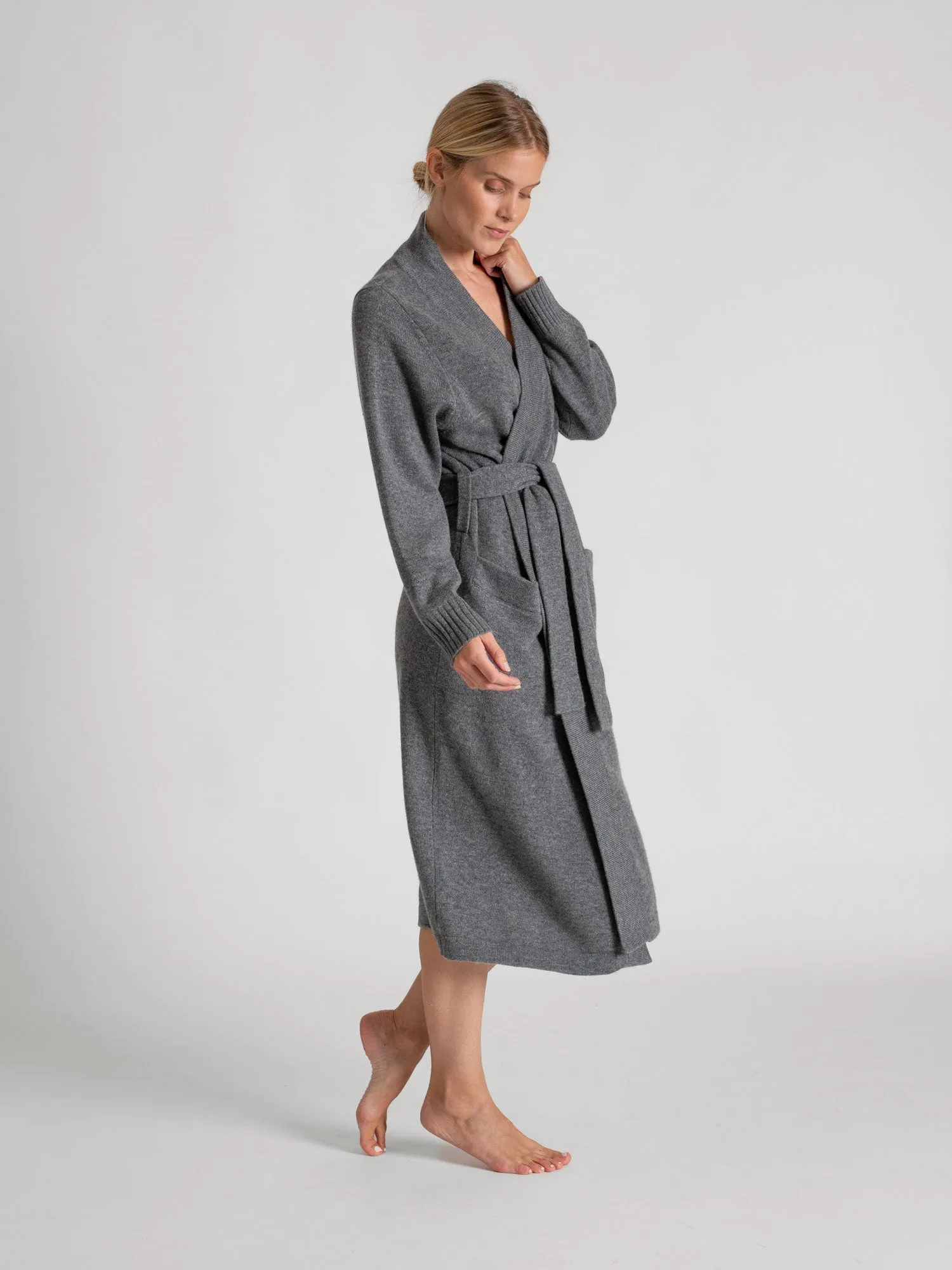 Cashmere robe "Premium" - Dark grey