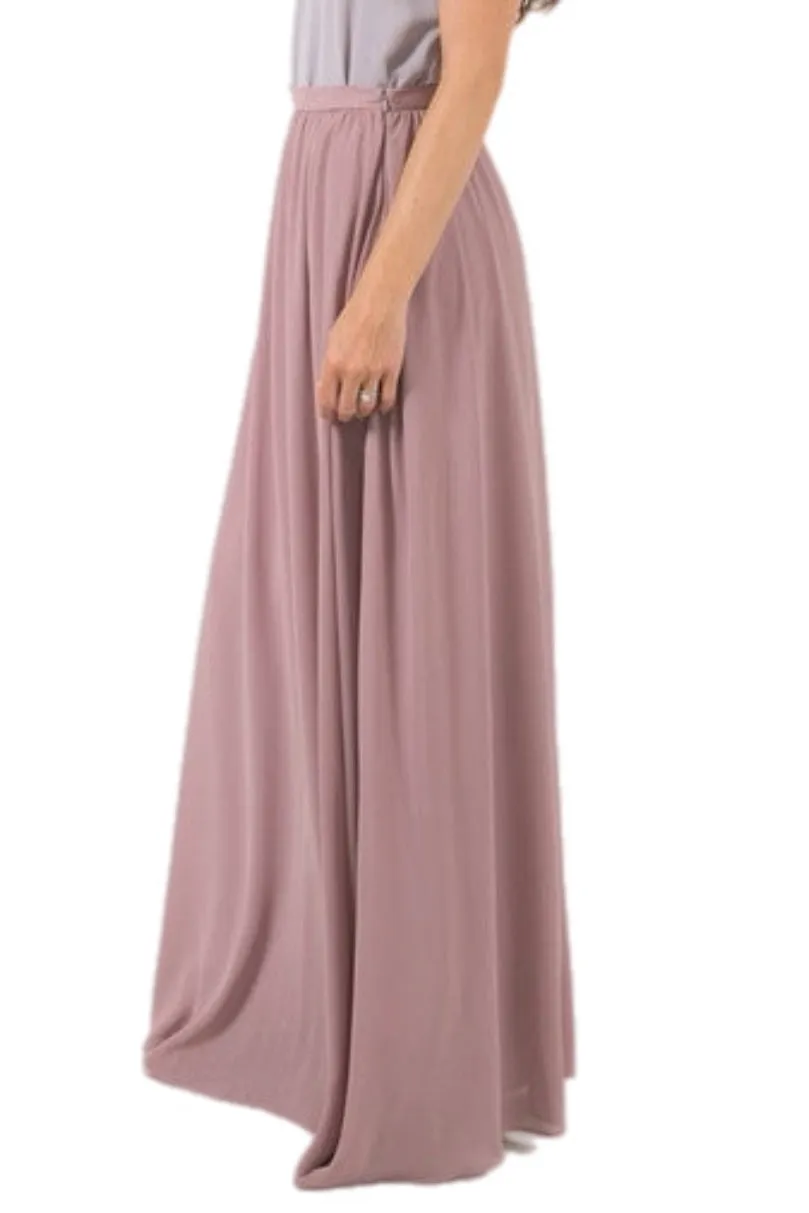 Chiffon Maxi Skirt Style 4400 in Black or Mauve