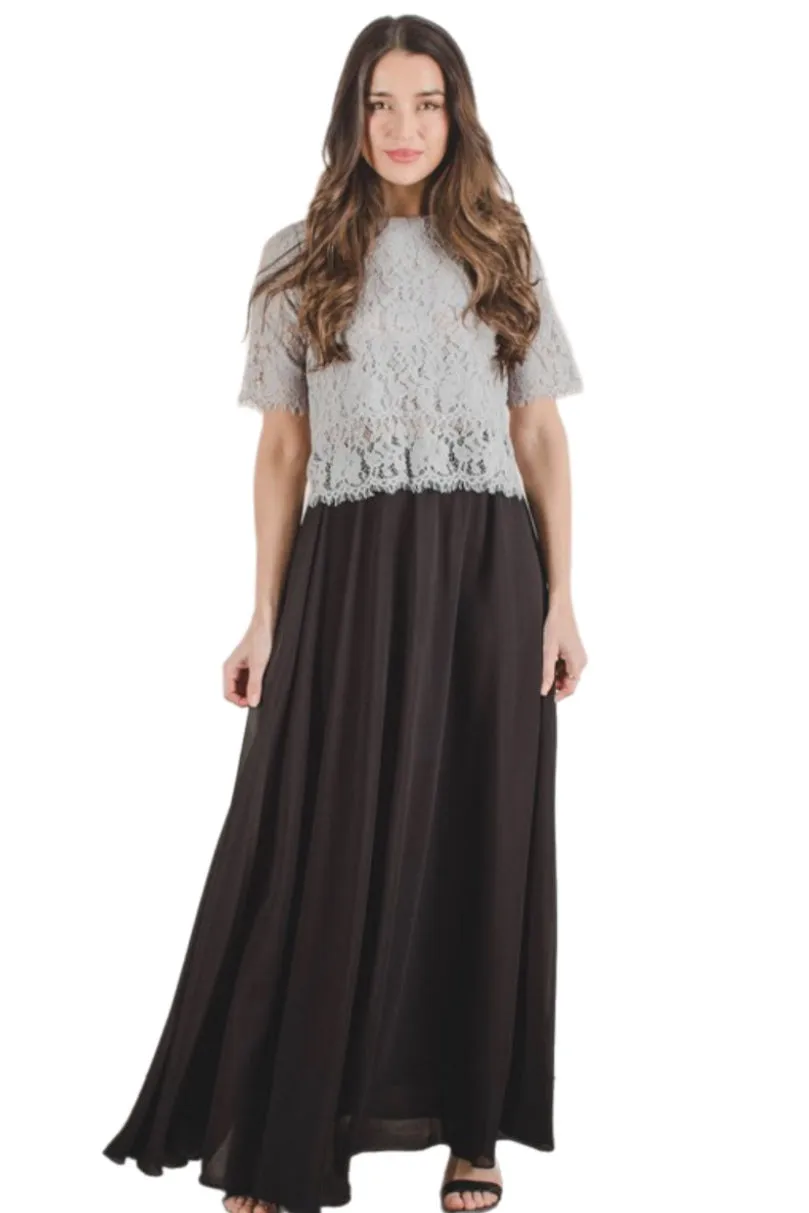 Chiffon Maxi Skirt Style 4400 in Black or Mauve