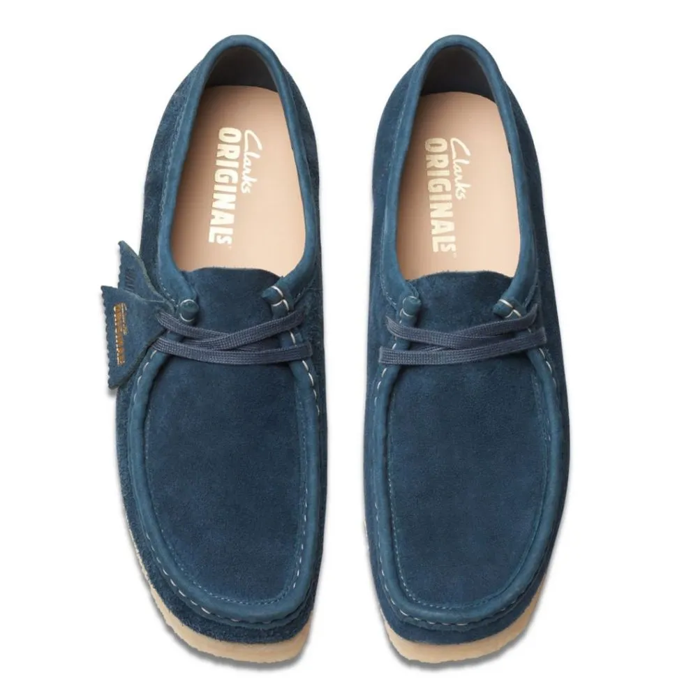 Clarks Men's Wallabee in Navy/Teal Suede