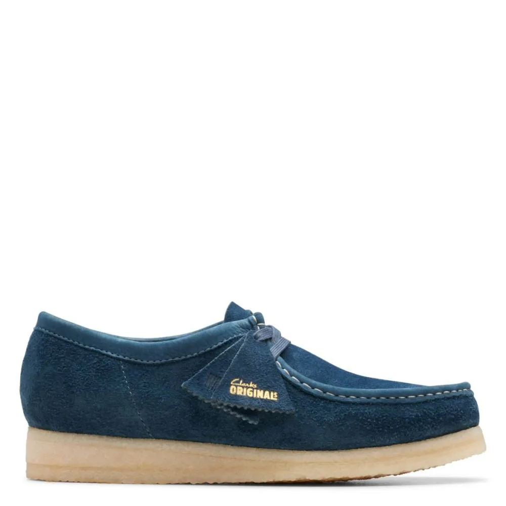 Clarks Men's Wallabee in Navy/Teal Suede