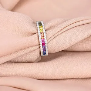 Colorful CZ Stone Ring