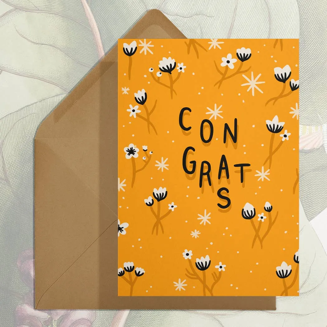 Congrats Floral | Greeting Card*