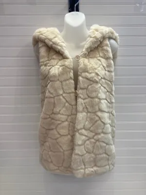 Cream Jacket Faux Fur & Sherpa Fate, Size S