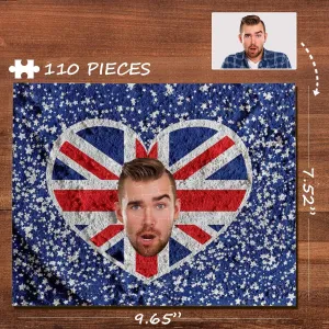 Custom Face Heart Banner Rectangle Jigsaw Puzzle Best Indoor Gifts 110 Pieces